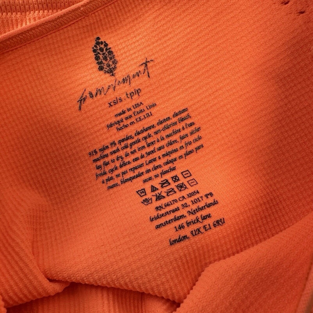 Free‎ People Movement Cut It Out Long Sleeve Crop Top Neon Orange Size XS/S - Picture 9 of 9